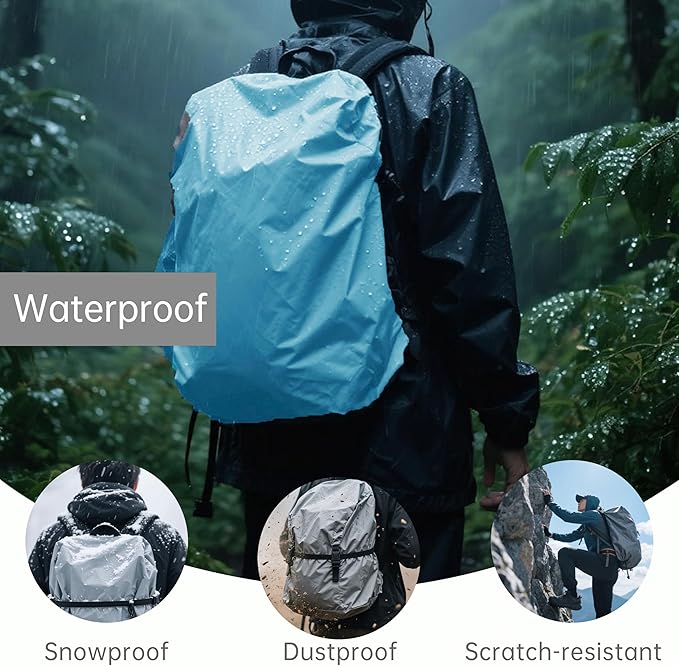 Silfrae Waterproof Rucksack Cover Backpack Rain Cover 30L-100L for Travel Climbing Hiking (Army Green, 70L-80L)