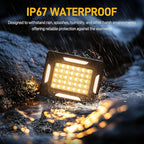 LED Solar Portable Camping Lights with Stand dimmable, 2000LM, Solar Rechargeable Work Lights with Magnetic，IP67 Waterproof, 5 Light Modes Portable Flood Light, Camping Lantern for Indoor Outdoor