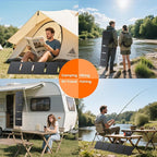 FlexSolar 40W Portable Solar Panel Charger - Upgraded Fast Charging with USB-C PD2.0, QC3.0 & 19V DC for Power Stations, Phones, Power Banks, IP67 Waterproof Foldable for Camping, Hiking, RV