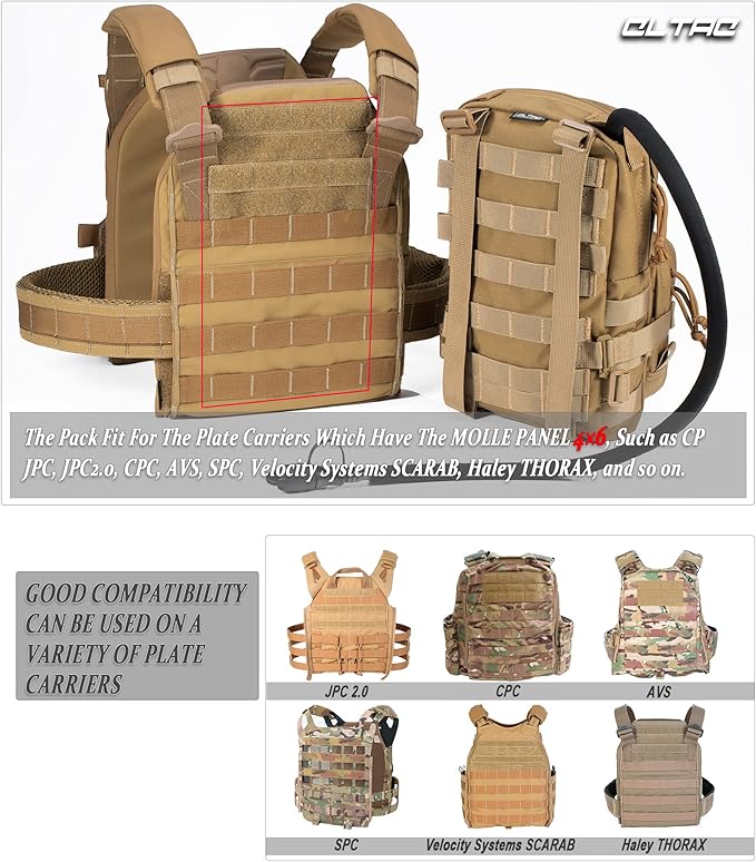 Tactical Small MOLLE Hydration Pack Outdoor Water Bladder Carrier Pack for Vest Backpack