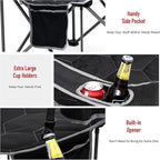 SUNNYFEEL Oversized Folding Camping Chair 500 LBS Heavy Duty Lawn Chairs with Black Portable Folding with Armrest, Cup Holder, Pocket ＆Bag for Outdoor Camping/Beach/Travel/Picnic/Fishing