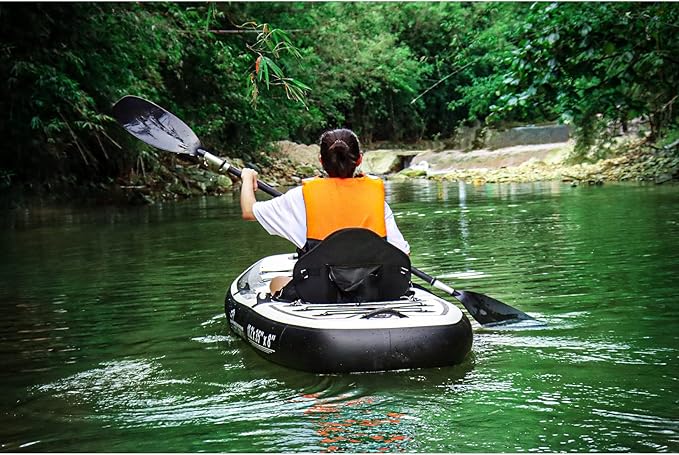 10.2'x35''x8'' Inflatable Kayak with Detachable Seat, SUP-Kayak Set Includes Hand Pump/Aluminum Oar/Backpack, Boat for Adults/Kids | for Fishing, Touring