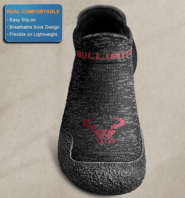 BULLIANT Men Slipper Socks,Grip Socks Hiking Water Shoes Barefoot Shoes for Outdoor Walking Exercises