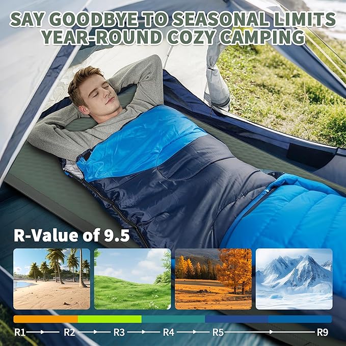 Self Inflating Sleeping Pad with Electric Pump, 4" Ultra-Thick Memory Foam Camping Pad, 40s Fast Inflating Camping Mattress Pad, 4-Season Insulated Camp Sleeping Mat for Outdoor/Travel/Tent (Single)