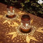 2 Pack Hummingbird Birthday Gifts for Women Mom Grandma Solar Lanterns Outdoor Waterproof Garden Decor Metal Hanging LED Decorative Light for Patio Yard Lawn Backyard Front Porch Gardening Gifts