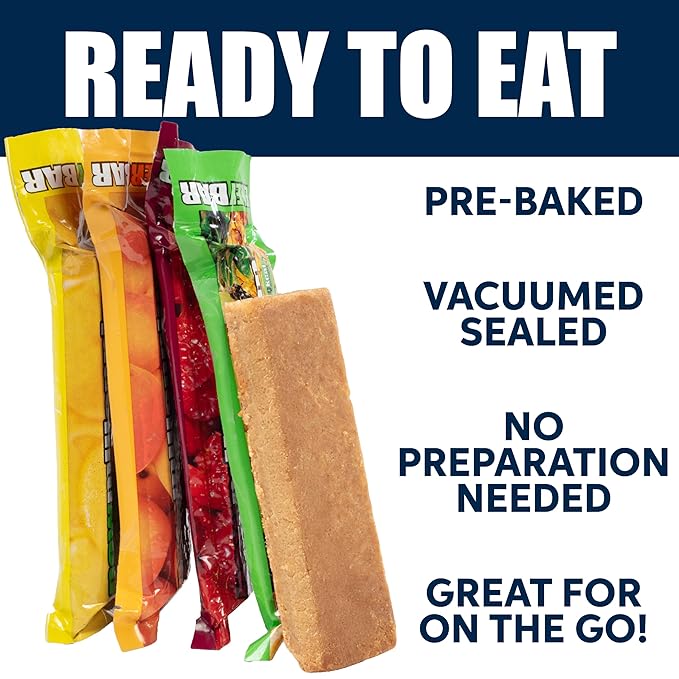 SOS Food Lab Emergency Food Bar (18 Energy Bars, 9 Assorted Flavors) - 400 Calorie, Low Sodium, Nutrient Dense Millenium Bar - Ready to Eat, 5 Year Shelf Life Survival Food for Disaster Preparedness