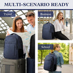 Travel Laptop Backpack, Travel Backpack, Lightweight Business Anti Theft Slim Sturdy Laptops Bag, Water Resistant College School Computer Bag Gift for Men & Women Fits 15.6 Inch Notebook, Blue