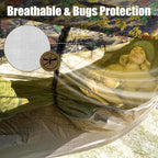 Night Cat Camping Hammock Tent: Lightweight Portable 4 in 1 Hammock with Rain Tarp and Mosquito Net for Hiking Jungle Outdoor