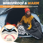 MEREZA Flannel Sleeping Bag for Adults XL, Large Wide Sleeping Bags for Camping Mens Warm Cotton Sleeping Bag 4 Season Warm & Cool Weather