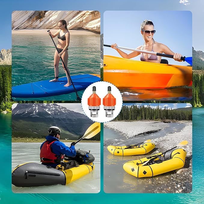 Paddle Board Pump Adapter,High‑Pressure Inflator Nozzle,Premium Inflatable Boat SUP Pump Adapter,Paddle Board Air Pump Adapter,Fits Kayaks,SUPs,Stand Up Paddle Board(Orange & Black)