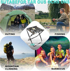 Camping Stool, Portable Folding Stool with Carry Bag, 12in Portable Folding Chair Collapsible Camp Stool Outdoor Footstool for Travel Walking Hiking Fishing Picnic Barbecue (Blue/Gray)