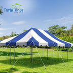 Party Tents Direct 20'x30' Weekender Canopy Pole Tent - Easy Up Canopy Tent with 120 Person Capacity - Outdoor Canopies for Parties, Weddings, & Events (Blue/White Top)