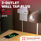 Energizer 4 Packs of 4 Device Fast Charging Multi Plug Wall Outlet Extender (2) AC Power Outlets (1) 20W PD Type C Port (1) 18W USB A Port Power Strip Expander Outlet Splitter Plug in Adapter