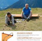 TIMBER RIDGE Lightweight Aluminum Camping Cot, 20-Second Quick Set-Up Folding Cot Low Profile with Zipper Closure, Portable Carry Bag for Camping, Travel and Outdoors, Support up to 225lbs, Orange