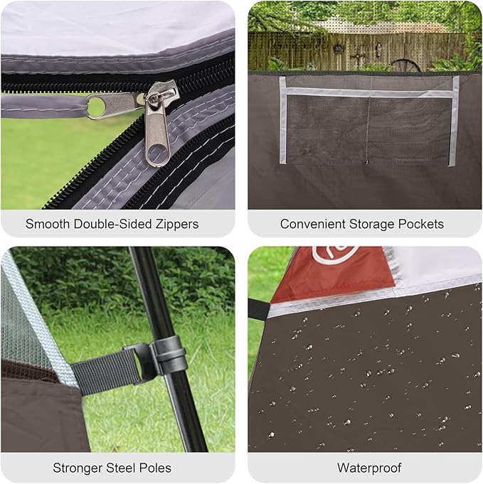 CAMPROS CP Tents for Camping 6 Person Tent Waterproof Windproof Double Layer Family Camping Tent, Easy Setup Dome Tent with Large Mesh Windows & Wider Door for Outdoor Camping & Hiking