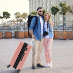 Sweetcrispy Carry on Luggage, Hard Shell ABS Suitcase with Double Spinner Wheels, Lightweight Expandable Rolling Suit Case with TSA Lock, 24 Inch Pale Pink