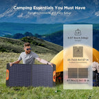 110 Watt Portable Solar Panel,Road Trip Essentials,18.6V Foldable Solar Panel Charger for Power Station,23.5% High Efficiency IP67 Waterproof 2 Kickstands for Camping RV Hurricane Blackout