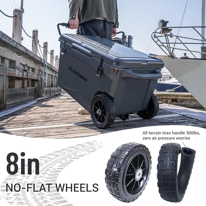 EchoSmile 25/30/35/40/60/75 Quart Rotomolded Cooler, Built to Stand up to The Rigors of The Journey