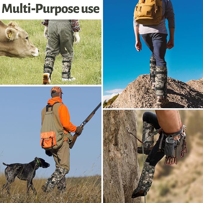 Snake Gaiters Adjustable Snake Bite Protection Waterproof Snake Guards 1000D Lower Legs Snake Proof Gaiters Snake Shoe Gaiters for Hunting Hiking Farm Work