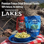 Thousand Lakes Freeze Dried Vegetables - Broccoli Florets 8-pack 0.6 ounces (4.8 ounces total) | 100% Florets - No Stems | No Salt Added