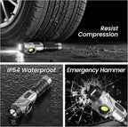 Yemao Rechargeable Tactical Flashlights 1600 High Lumens 2 Light Sources,6 Modes,90 Degree Rotating,Waterproof Working Light with Magnetic Base for Home Emergency,Outdoor,Camping,Shop