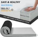 CYMULA Memory Foam Camping Mattress Pad,3inch Sleeping Pad for Camping,Non-Slip Bottom Floor Cot Car Mattress Bed with Retaining Portable Roll up Mattress Pad Mat for Travel Truck Guest Bed Tent