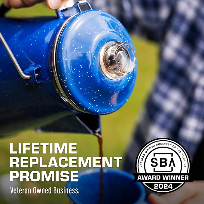 COLETTI Classic Percolator Coffee Pot — The Most Nostalgic Camping Coffee Pot, Now Modernized [Blue Enamel, 12 Cup]