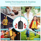 Hion Personal Safety Alarm for Women, 2 Pack Rechargeable 130dB Self Defense Alarm Keychain with LED Flashlight, Emergency Safe Sound Security for Children Elderly College Girls, Black+Pink