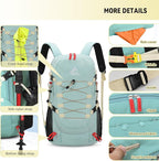 Bseash 40L Waterproof Hiking Camping Backpack with Rain Cover, Outdoor Sport Travel Bag Daypack for Climbing Skiing Cycling (Army Green)