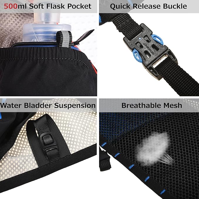 Azarxis Hydration Vest 2.5L Trail Pack Running Marathon Race Backpack Daypack for Outdoors Hiking Biking