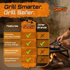 Folding Campfire Grill – Portable Over-Fire Grill with Food-Safe Coating, Heavy Duty Steel, Compact with Folding Legs - Camping, RV, Overlanding, Fire Pits