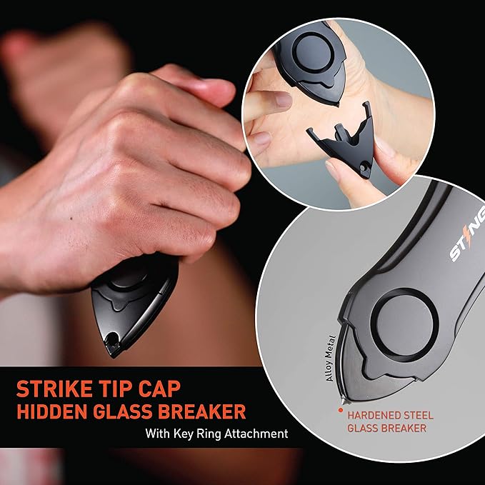 Stinger Personal Alarm Keychain Emergency Tool, Safety Panic Alarm Siren, Seat Belt Cutter, Glass Breaker, Security Device for Women Men Kid, Design in USA (Sushi)