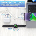 Apple Watch Charger USB C with 30W PD Fast Wall Plug for Apple Watch/iPhone 16 Pro Max Plus/15/14, 4 in 2 Wireless Magnetic Charging Cable for iWatch Series 10/9-1/SE/Ultra, Multi Cord for Travel 6FT