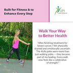 Urban Poling - Urban Poles 4Life - Lightweight, Aluminum Nordic Walking Sticks - Pink & Silver - 1 Pair – for Users 4'2"–6'2" - Collapsible & Adjustable Hiking Gear