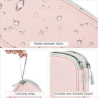 FYY Electronic Organizer, Travel Cable Organizer Bag Pouch Electronic Accessories Carry Case Portable Waterproof Double Layers All-in-One Storage Bag for Cable, Cord, Phone, Earphone-Light Pink