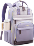 LOVEVOOK Laptop Backpack Women with Giant Cup Holder,15.6 inch Work Travel Backpack Computer Laptop Bag,Cute College Nurse Teacher Backpack Purse,Gift for Women & Men,Taro purple-Light purple-Purple