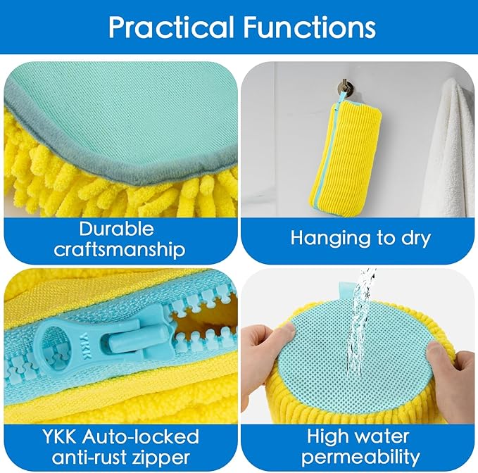 Shoe Washing Machine Bag, Reusable Laundry Shoe Bag for Washer and Dryer, Sneaker & Tennis shoe laundry bag, Ykk Zipper Multi-Functional Shoe Cleaning Bag (1PCS + 1PCS Yellow)
