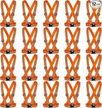 Hercicy 12 Pcs Reflective Vest High Visibility Safety Vests, Adjustable Bright Neon Lightweight Strap Gear (Orange)