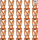 Hercicy 20 Pcs Reflective Vest High Visibility Safety Vests, Adjustable Bright Neon Lightweight Strap Gear (Orange)