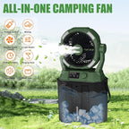 Misting Fan Portable 42800mAh Rechargeable with Remote Control, Mist Fan with 3 LED Light & Stepless Speed Control & Cooling Spray with 6L Bucket, Timer Function, Portable Handle, Rotate Hanging Hook