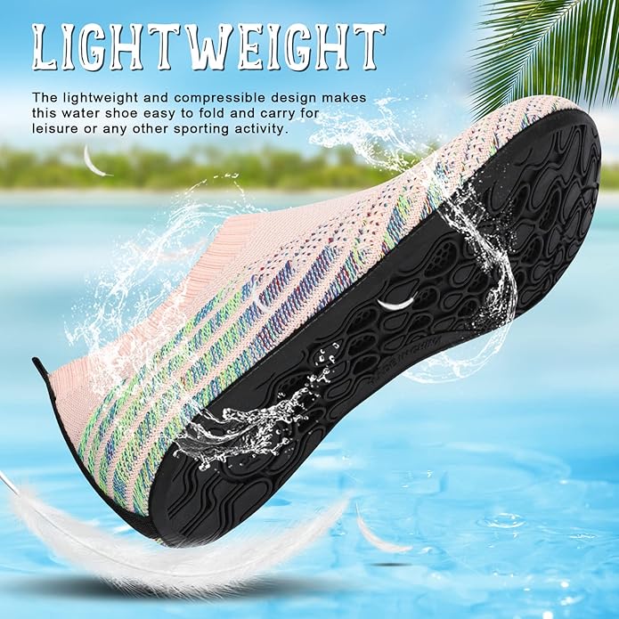 ANLUKE Womens Mens Water Shoes Barefoot Quick-Dry Aqua Socks for Beach Swim Surf Water Sport