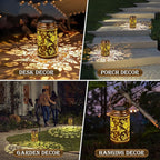 Butterfly Solar Lanterns Outdoor Waterproof, Metal Hanging Lights Decorations for Garden Yard Lawn Patio, Unique Butterfly Gifts for Women Mom Grandma Gardener Mother in Law Christmas