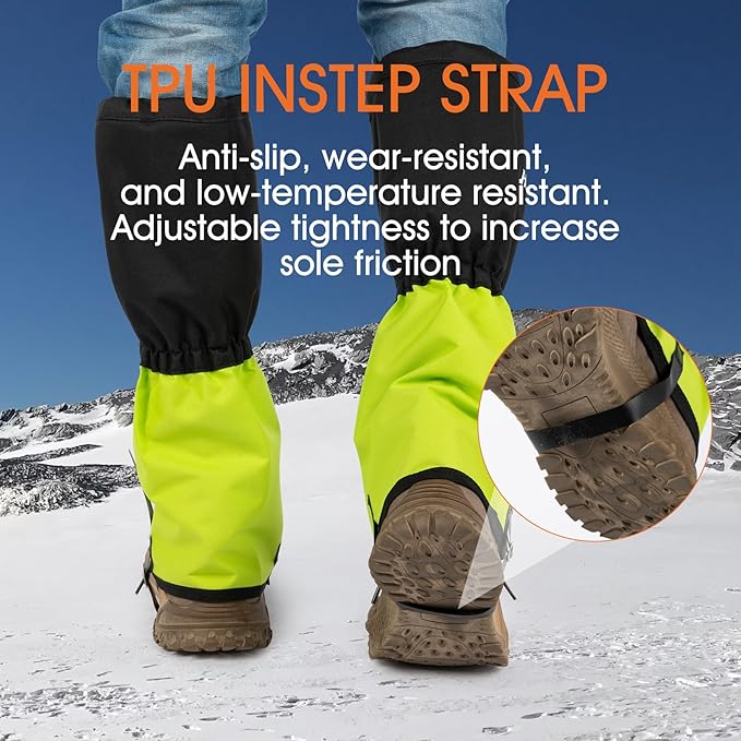 Waterproof Adjustable Leg Gaiters for Men and Women Snow Boot Gaiters for Hiking in Hunting Sand and Mud Mountain Climbing or Snowshoeing