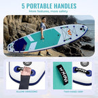 11'6"x35" Extra Wide Stand Up Paddle Board Inflatable for All Levels, 430LBS Capacity SUP Paddleboard with Complete Accessories, Double Acton Pump, Blow Up Paddle Board for Family