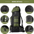 90L Hiking Backpack, Camping Travel Backpack with Rain Cover Lightweight Travel Daypack for Climbing Camping Touring (Green)