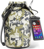 Earth Pak Waterproof Dry Bag - Roll Top Waterproof Backpack Sack Keeps Gear Dry for Kayak with Waterproof Phone Case