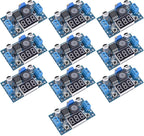 LM2596 Adjustable DC-DC Step-Down Buck Converter Module with LED Voltmeter Display, Voltage Regulator 4.0-40V Input to 1.25-37V Output Power Supply Module (Pack of 10)
