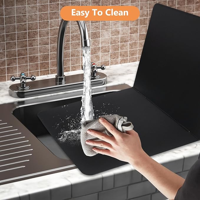 2 Pieces Grease Splatter Guard 2 Sided Foldable Stainless Steel Splatter Guard Oil Splash Guard for Grease Stainless Steel Backsplash for Stove Frying Pan Splatter Guard (11.4" X 15.7")