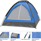 2-Person Dome Tent – Easy Set Up Shelter with Rain Fly and Carrying Bag for Camping