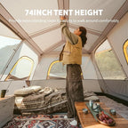 Naturehike Cape 4/6/8 Person Camping Tent, 60S Easy Setup Instant Tent Pop up Tent, Waterproof Large Tall 6/8 Person Tents for Camping, Car Camping